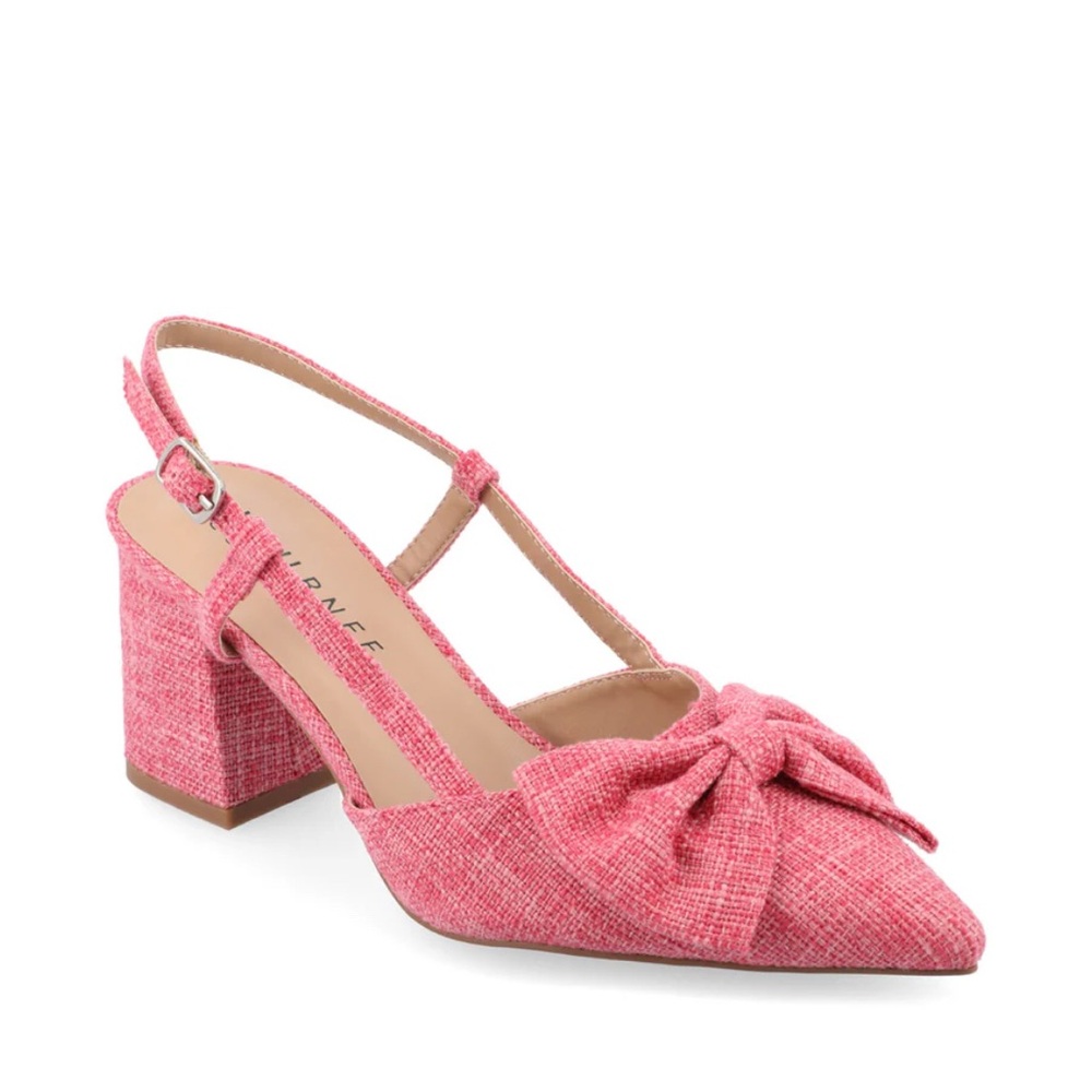 JOURNEE COLLECTION TAILYNN BLOCK PUMP HEELS PINK